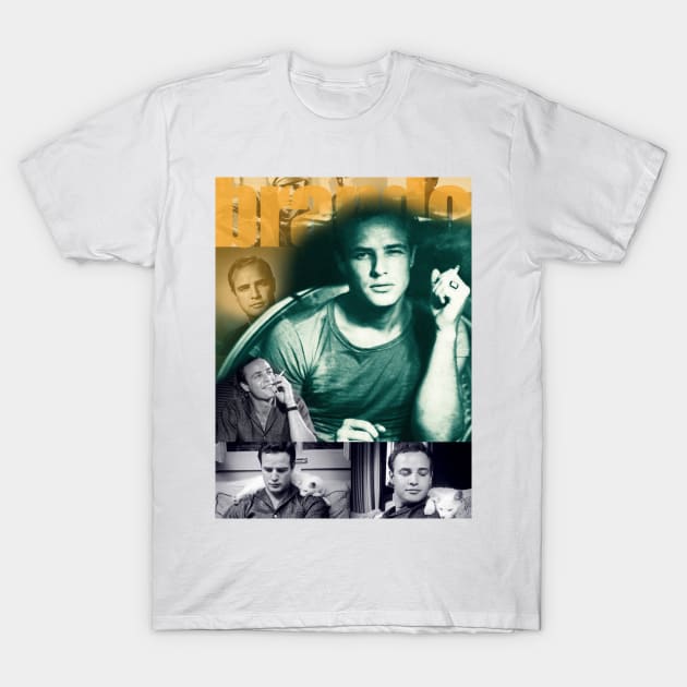 Marlon Brando Collage Portrait T-Shirt by Dez53